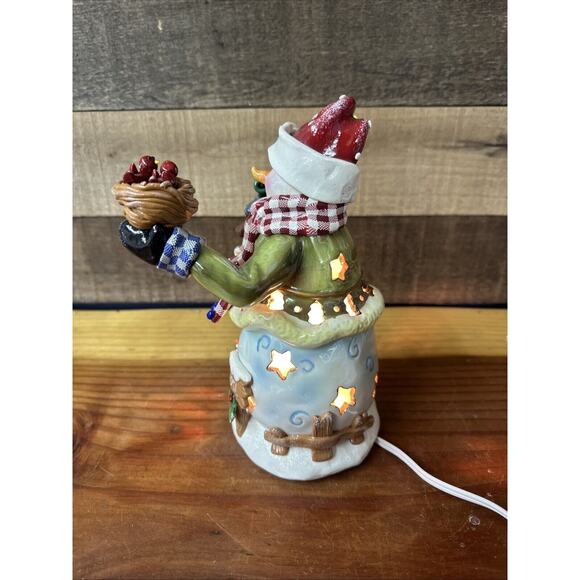 Enchanted Forest Lighted Snowman With Nest In Box - Picture 5 of 8